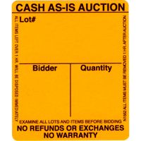 As-Is Fluorescent Orange Auction Label (Roll of 1000)