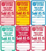 Salvation Army AS-IS  Store Labels