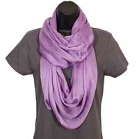 Crinkled Rayon Infinity Scarf Purple