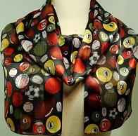 Sports Balls Scarf Black Polyester