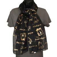 Power of Prayer Scarf - Black or White Christian Scarves for Women