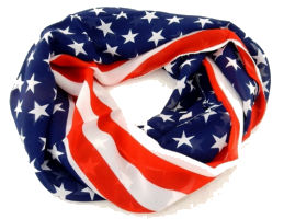 American Flag Scarf, Patriotic Scarf, Infinity Scarf
