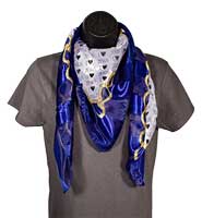 I Love Jesus Blue and Gold Scarf w/ Hearts