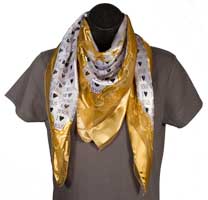 I Love Jesus Gold Scarf w/ Hearts