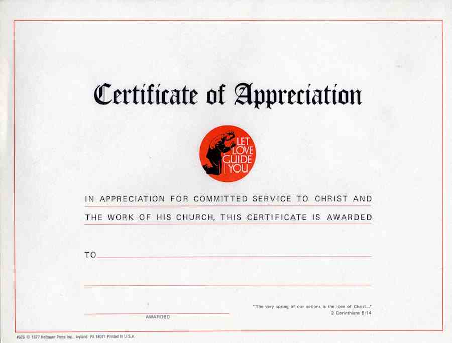 Let Love Guide You Certificates of Appreciation