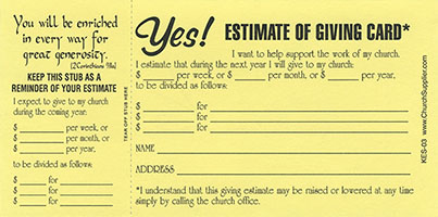 Church Triple Budget Card (Pkg of 50)