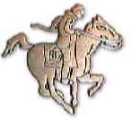 Antique Gold Pony Express Rider Lapel Pin