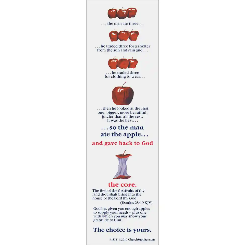 Apple Core Tithing Bookmark - Front