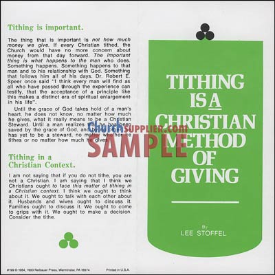 Tithing Is A Christian Method Of Giving Leaflet  Pkg of 100