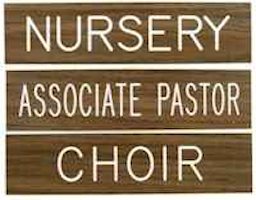 Church Room Signs - Stock Wording Types