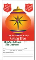 Salvation Army Giving Tree Christmas Ornament Tag (Pkg of 100)