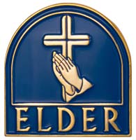 Church Elder Magnetic Back Pin w Cross