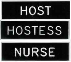 Host, Hostess Nurse Pin Badges - Black