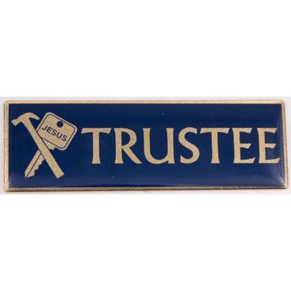 Trustee Badge Pin Magnetic Gold & Blue Large