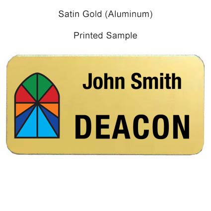 1.5 x 3 Satin Gold Custom Badge