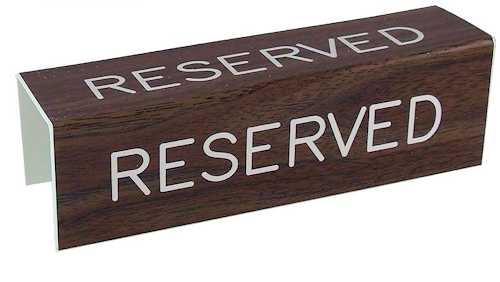 3 sided Reserved Sign for Pew Seats