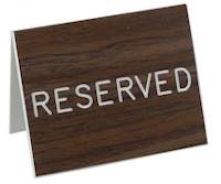 Reserved Table Signs English Walnut Grained