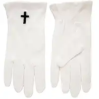 White Formal Gloves with Small Black Cross