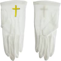 White Formal Gloves with Gold Cross - SM-2X