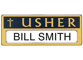 Usher Reusable Window Name Badge