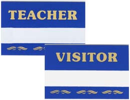 Teacher or Visitor Pin-On Badges