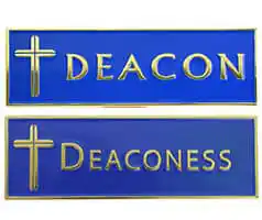 Deacon or Deaconess Badge with Cross & Magnetic Back