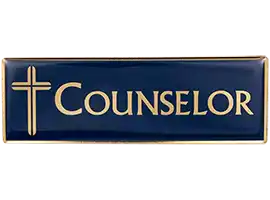 Counselor Badge with Cross & Magnetic Back