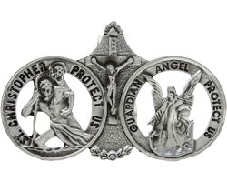 St. Christopher and Guardian Angel Visor Clip
