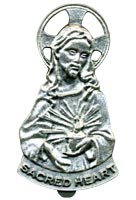 Sacred Heart of Jesus Visor Clip Catholic Pewter