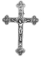 Crucifix Cross Visor Clip Pewter