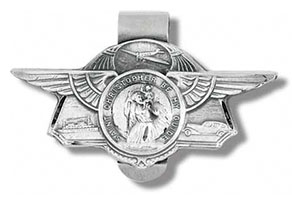 St. Christopher Auto, Boat, Plane Driver Guardian Visor Clip