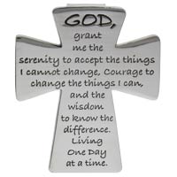 Serenity Prayer Auto Visor Clip on Cross