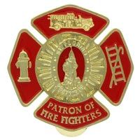 Fire Fighters St. Florian Cross Visor Clip Gold