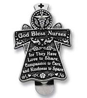 God Bless Nurses Auto Visor Clip