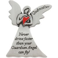 Godmother Never Drive Faster Angel Visor Clip