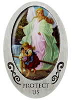 Angel Protect Us and Children Visor Clip