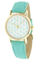 Turquoise Cross Watch Leather Band