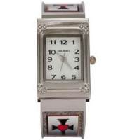 Cross and Heart Cuff Bangle Watch