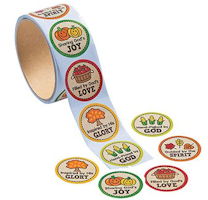 Fall Harvest Christian Stickers - Faith Stickers (Roll of 100)