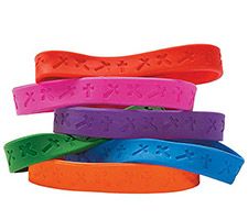 Crosses  Rubber Bracelets (Pkg of 24)
