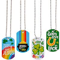 St. Patricks Day Faith Dog Tag Necklaces