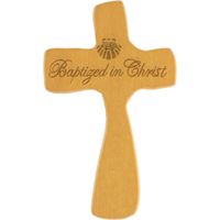 Baptized In Christ Wooden Palm Cross