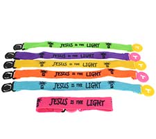 JESUS Is The Light Christian Bracelets (Pkg of 12)