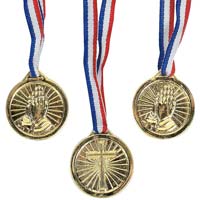 Youth Christian Gold Award Medal Necklace