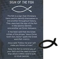 Hematite Christian Fish & Wallet Card (Pkg of 50)