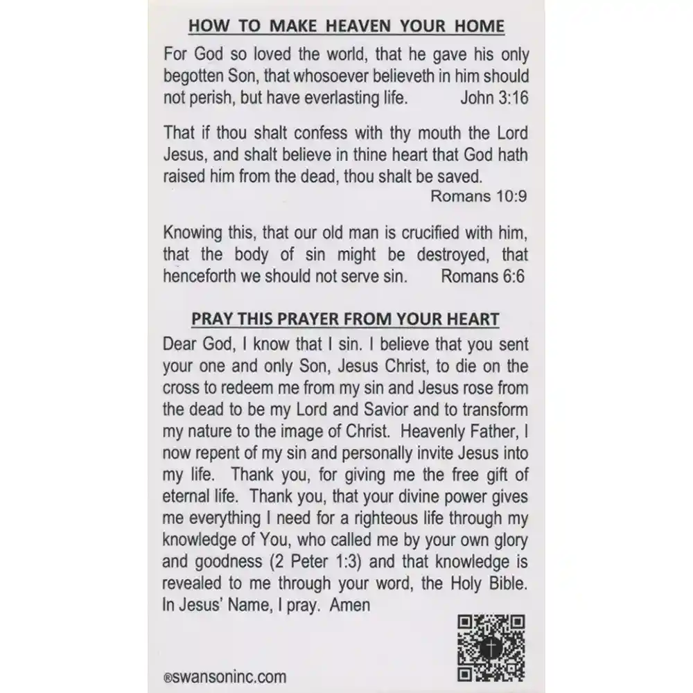 The Cross Salvation Card - Back
