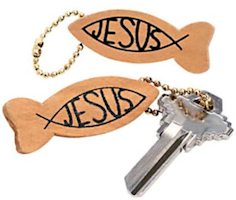 Jesus Christian Fish Key Chains Bargain Price