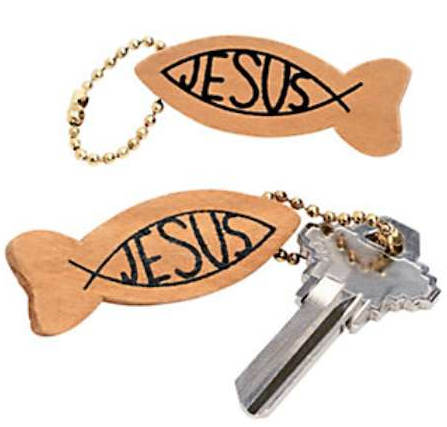 Jesus Christian Fish Key Chains Wood Cheap