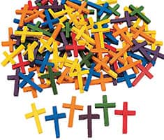 Wood Crosses Assorted Colors (Pkg of 100)