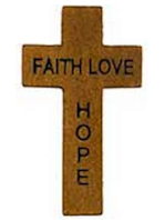 Faith Hope Love Wood Pocket Cross